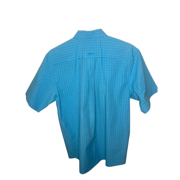 Ariat Pro Series Button Down Mens Size L Blue Plaid Vented Short Sleeve Western - Picture 4 of 9